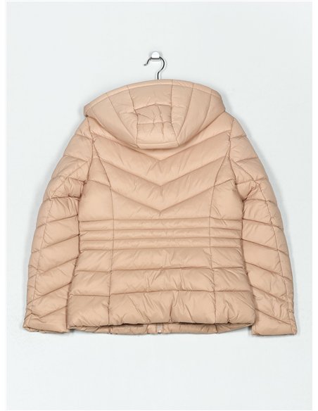 Anorak corto capucha forro polar