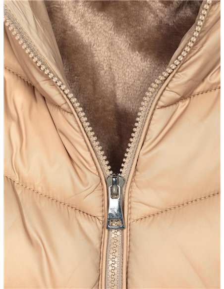 Anorak corto capucha forro polar