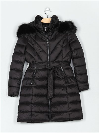 Anorak largo capucha pelo