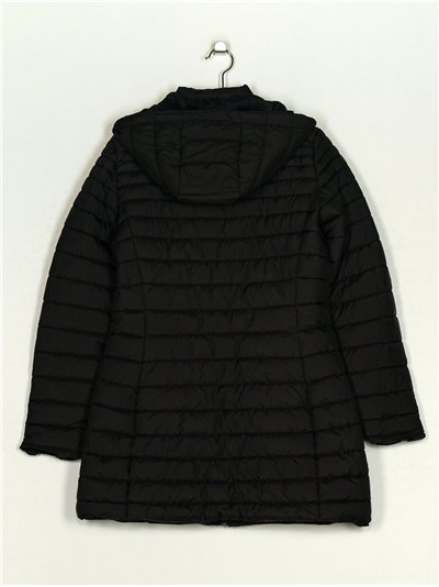 Anorak largo capucha forro polar 2