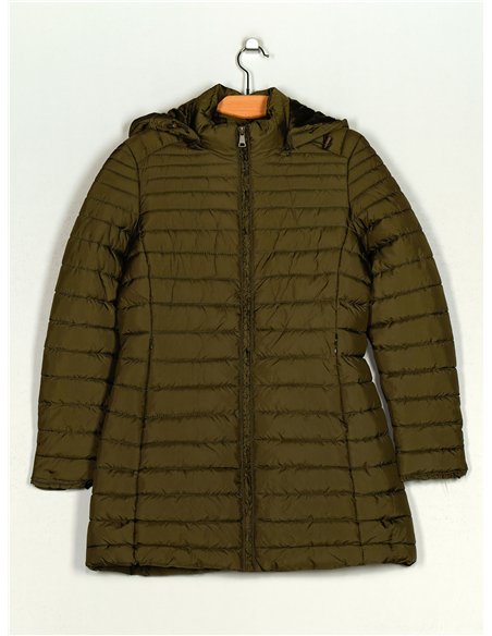 Anorak largo capucha forro polar