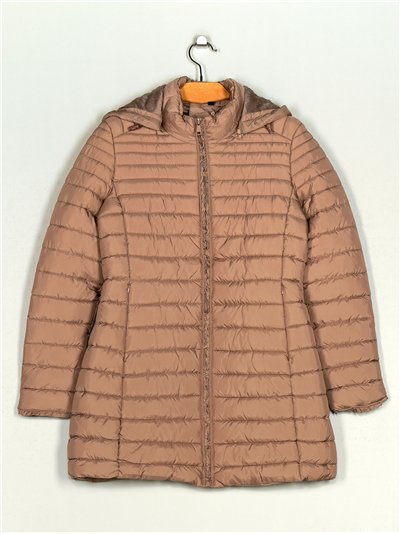 Anorak largo capucha forro polar