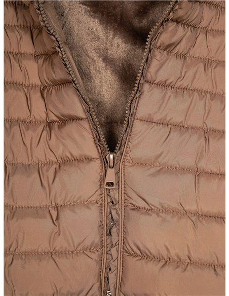 Anorak largo capucha forro polar