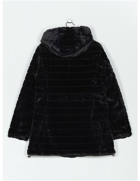 Anorak amplio reversible capucha forro polar