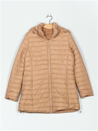 Anorak amplio reversible capucha forro polar