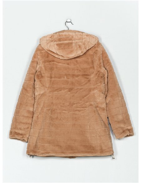 Anorak amplio reversible capucha forro polar