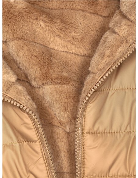 Anorak amplio reversible capucha forro polar