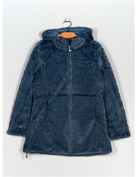 Anorak amplio reversible capucha forro polar