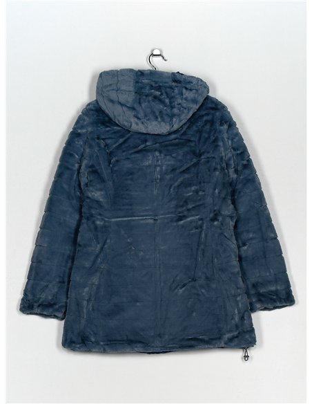 Anorak amplio reversible capucha forro polar