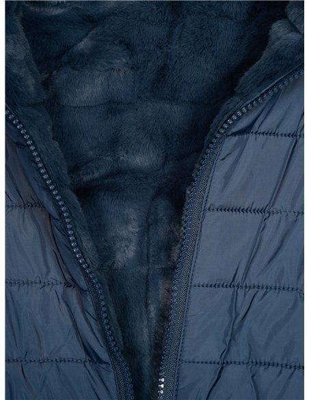 Anorak amplio reversible capucha forro polar