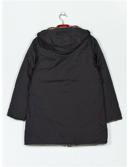Anorak amplio reversible metalizado capucha
