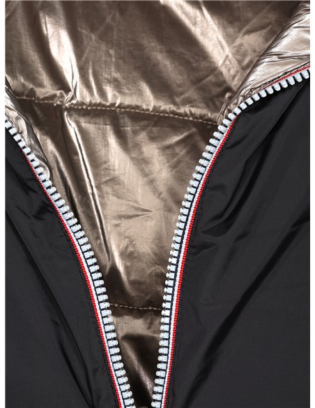 Anorak amplio reversible metalizado capucha