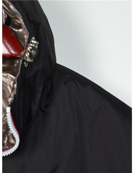 Anorak amplio reversible metalizado capucha