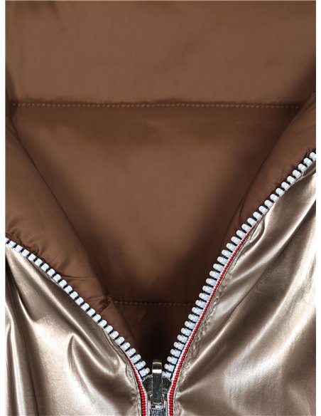 Anorak amplio reversible metalizado capucha