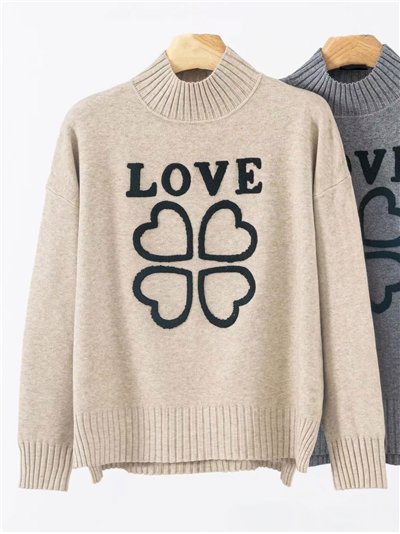 Jersey trébol love bordado cuello perkins