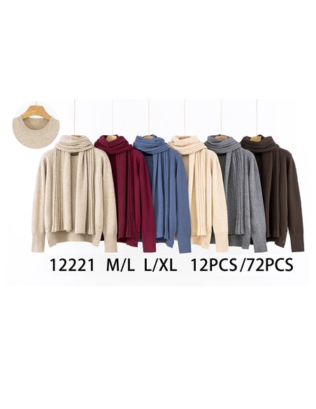 Jersey soft detalle botones + Bufanda