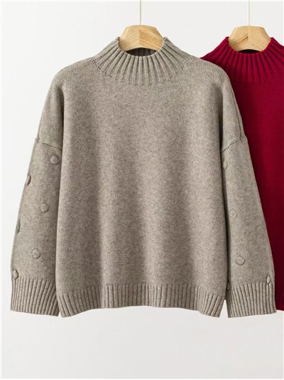 Jersey manga lunares cuello perkins