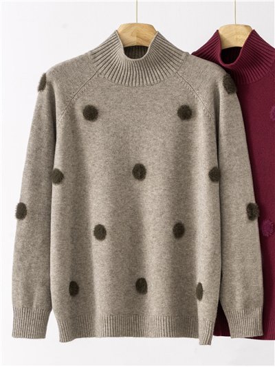 Jersey amplio lunares pelo cuello perkins