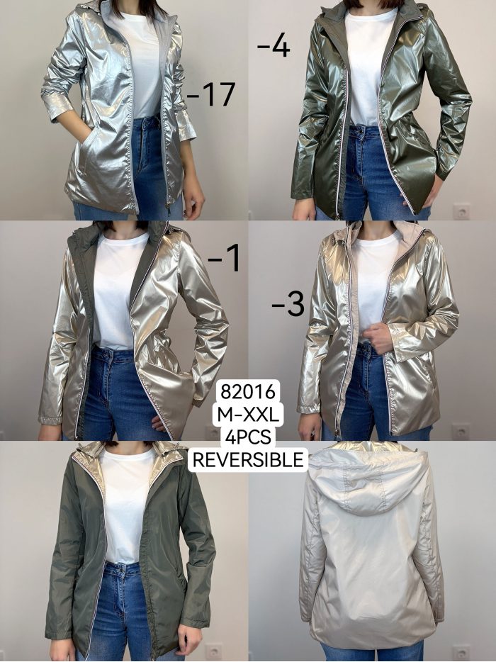 Parka reversibile a righe idrorepellente