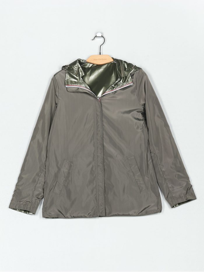 Parka reversibile a righe idrorepellente