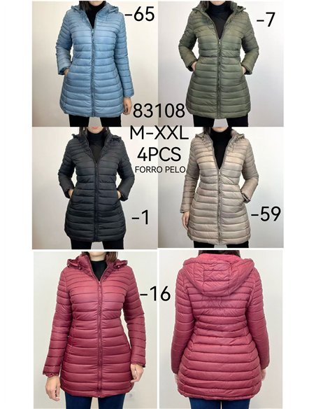 Anorak largo capucha forro polar