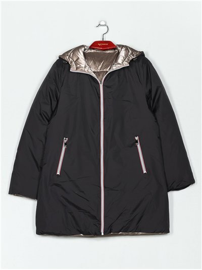 Anorak amplio reversible metalizado capucha 2