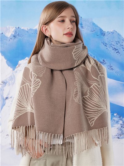 Bufanda hojas flecos