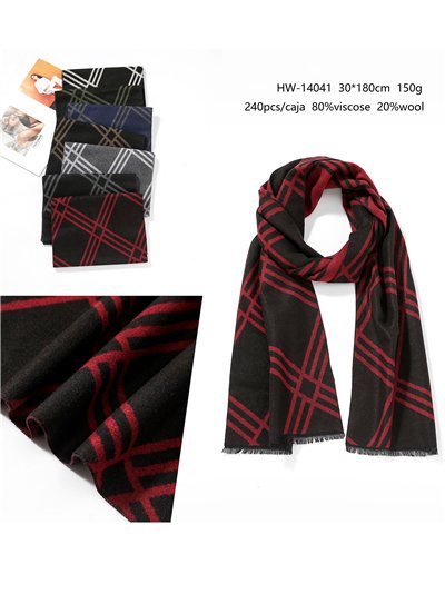 Bufanda cuadros desflecada de hombre 2
