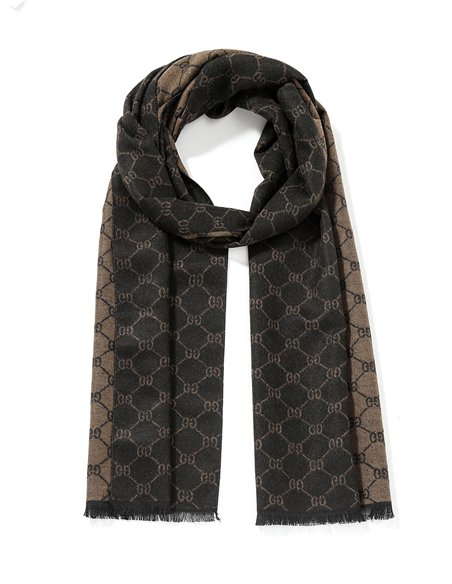 Bufanda estampada desflecada de hombre