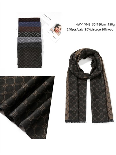 Bufanda estampada desflecada de hombre 2