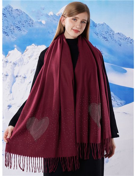 Bufanda corazón strass flecos