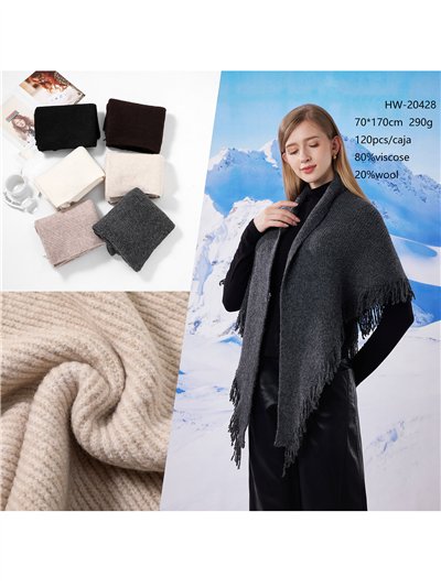 Bufanda canalé flecos 2