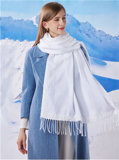 Bufanda encaje flecos