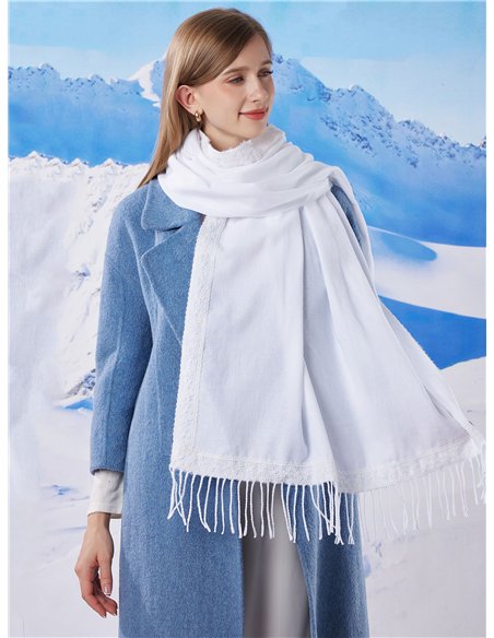 Bufanda encaje flecos