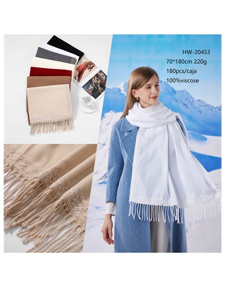 Bufanda encaje flecos