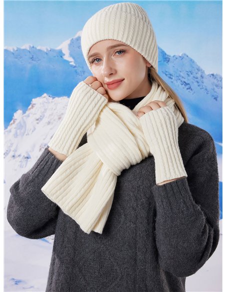 Conjunto punto Bufanda + Gorro + Guantes