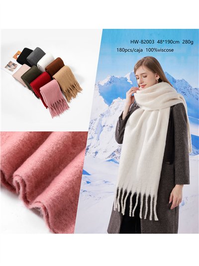 Bufanda punto grueso flecos  2