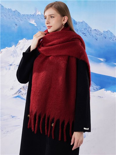 Bufanda punto grueso flecos 