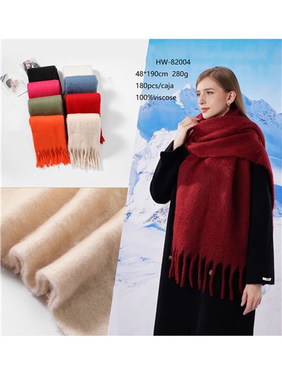 Bufanda punto grueso flecos  2