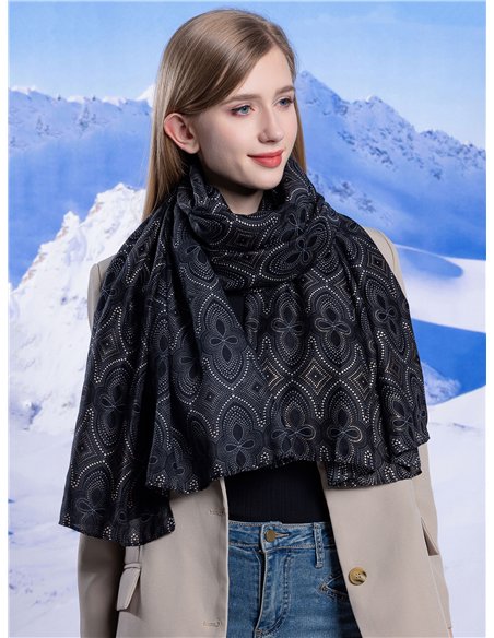 Bufanda estampada metalizada