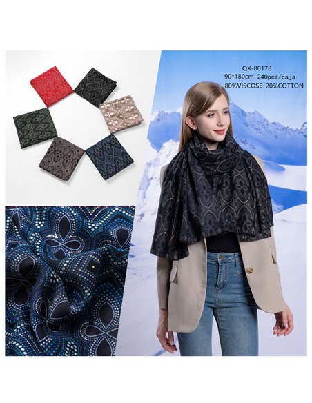 Bufanda estampada metalizada