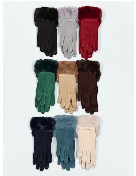 Guantes pelo efecto ante