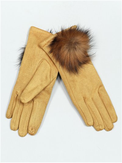 Guantes pompon efecto ante