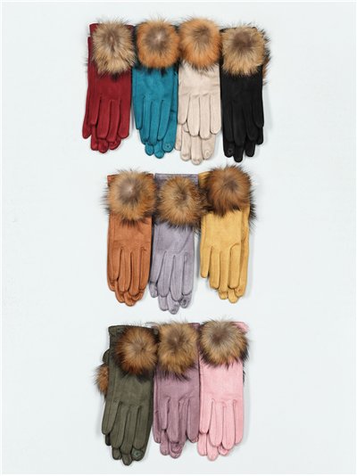 Guantes pompon efecto ante 2