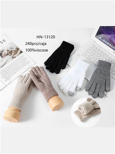 Guantes punto canalé