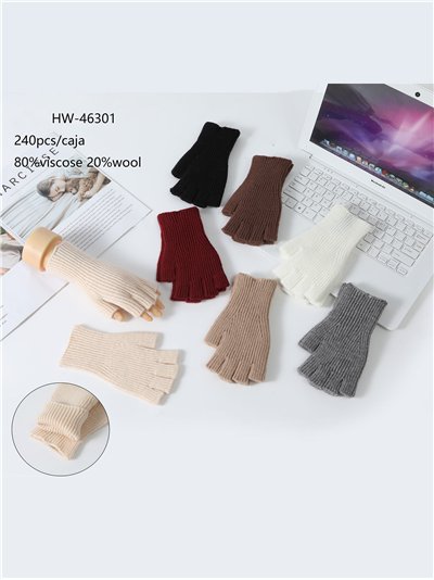 Guantes sin dedos de punto