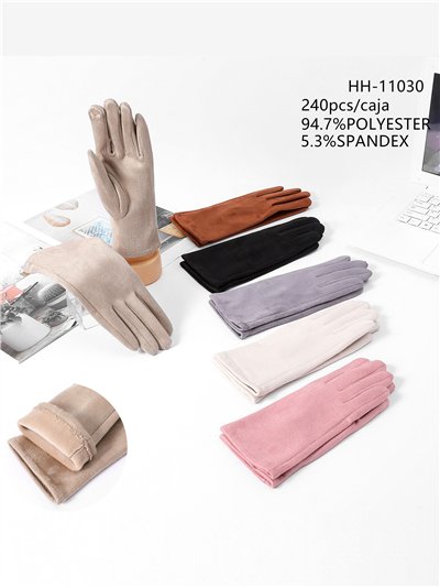 Guantes efecto ante forro polar