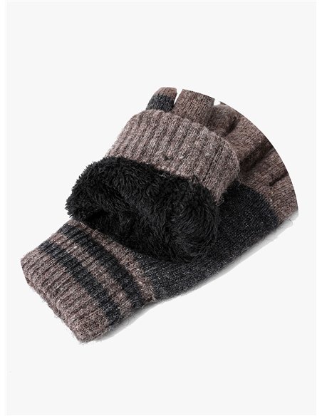 Guantes punto de hombre forro polar