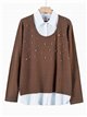 Jersey perlas efecto camisa