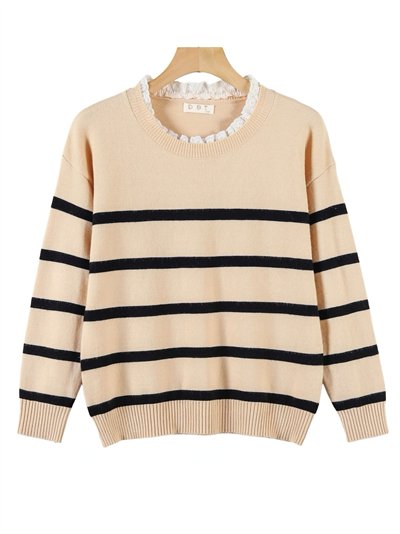 Jersey rayas puntillas